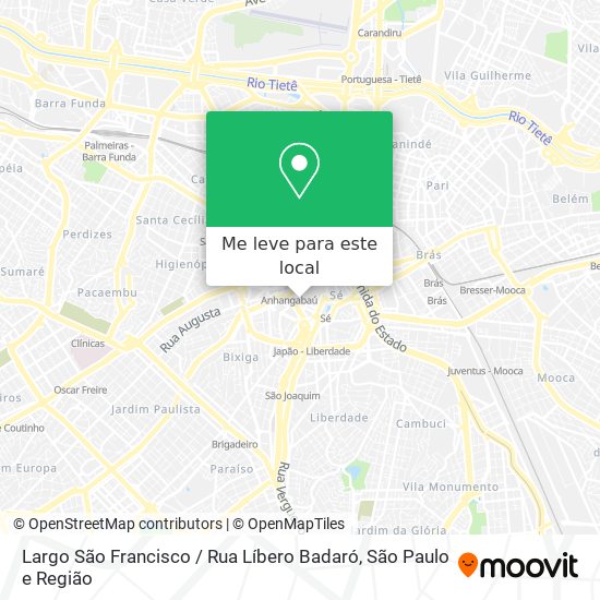 Largo São Francisco / Rua Líbero Badaró mapa