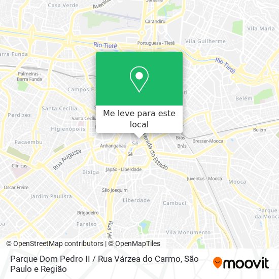 Parque Dom Pedro II / Rua Várzea do Carmo mapa