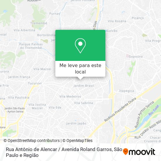 Rua Antônio de Alencar / Avenida Roland Garros mapa