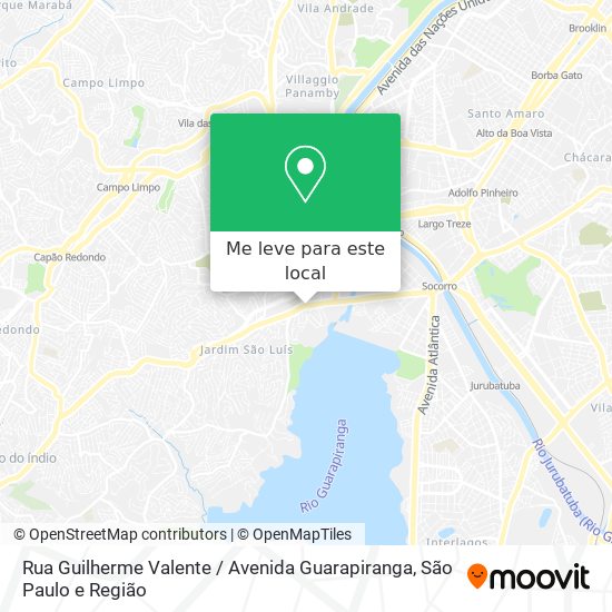 Rua Guilherme Valente / Avenida Guarapiranga mapa