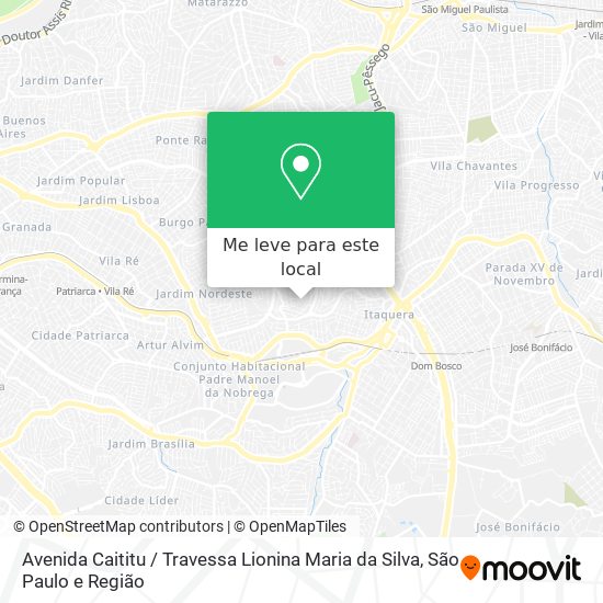 Avenida Caititu / Travessa Lionina Maria da Silva mapa