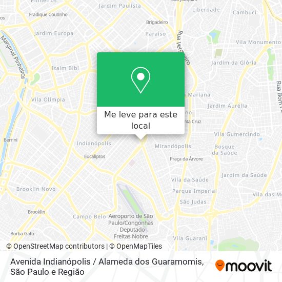 Avenida Indianópolis / Alameda dos Guaramomis mapa