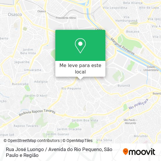 Rua José Luongo / Avenida do Rio Pequeno mapa