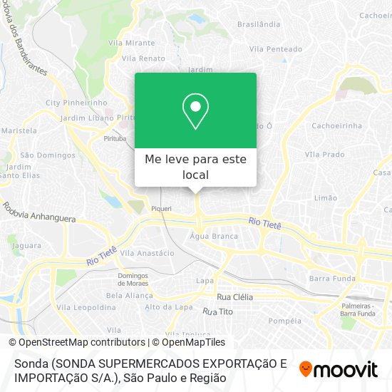 Sonda (SONDA SUPERMERCADOS EXPORTAÇãO E IMPORTAÇãO S / A.) mapa
