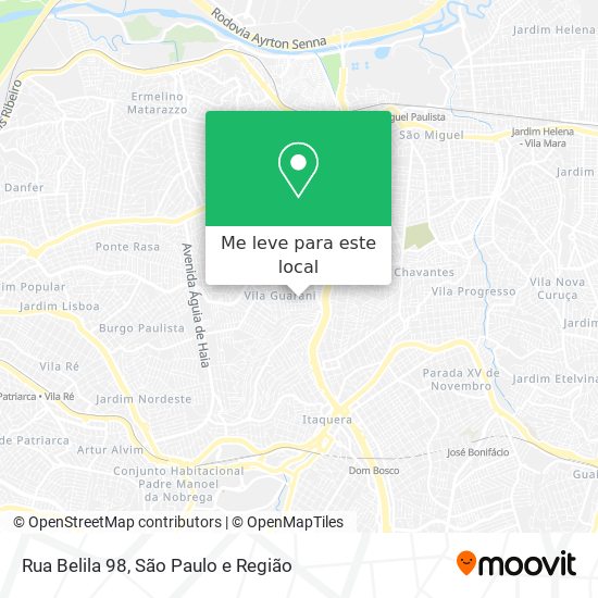 Rua Belila 98 mapa
