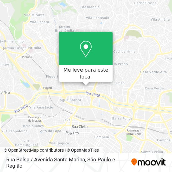 Rua Balsa / Avenida Santa Marina mapa