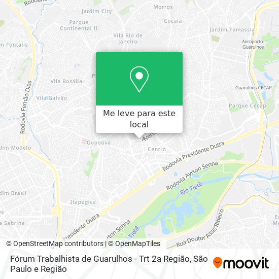 Fórum Trabalhista de Guarulhos - Trt 2a Região mapa