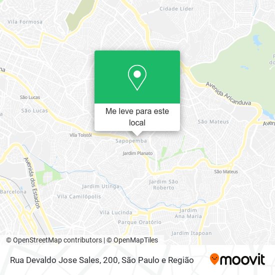 Rua Devaldo Jose Sales, 200 mapa