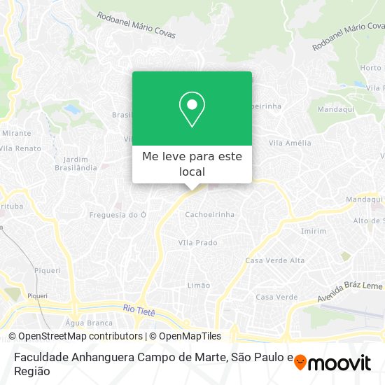 Faculdade Anhanguera Campo de Marte mapa
