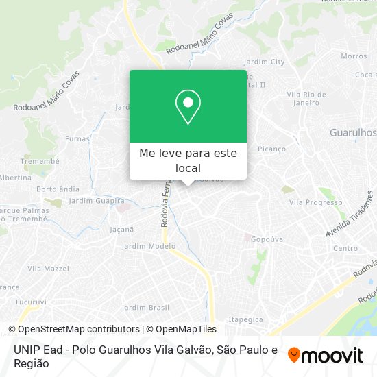 UNIP Ead - Polo Guarulhos Vila Galvão mapa