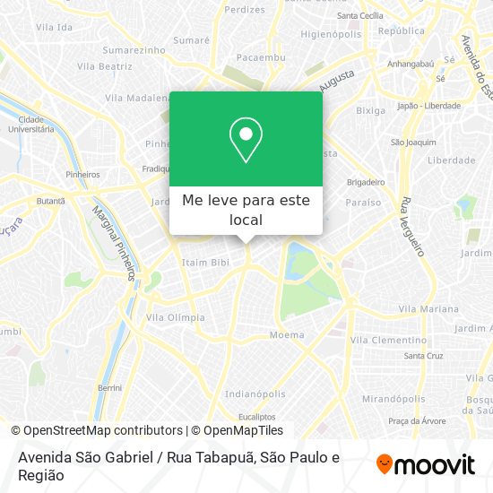 Avenida São Gabriel / Rua Tabapuã mapa