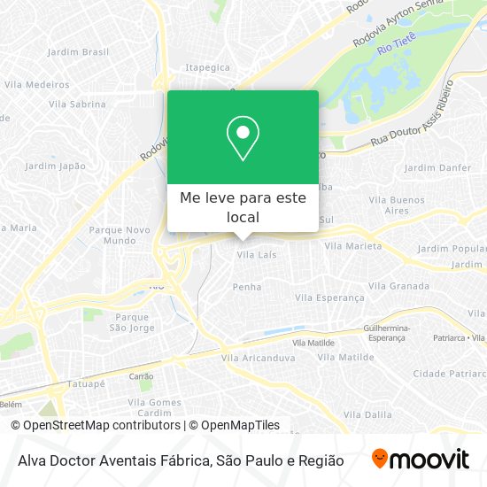 Alva Doctor Aventais Fábrica mapa