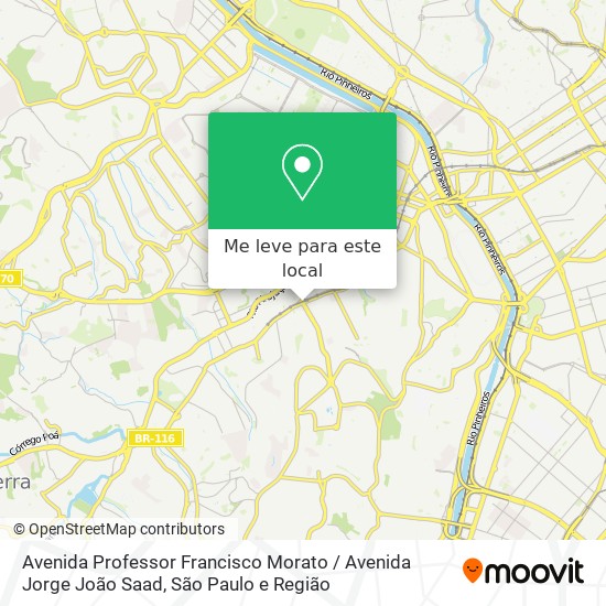 Avenida Professor Francisco Morato / Avenida Jorge João Saad mapa