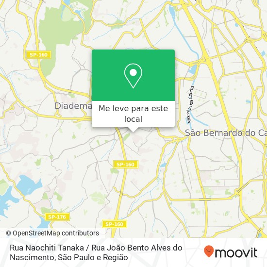 Rua Naochiti Tanaka / Rua João Bento Alves do Nascimento mapa