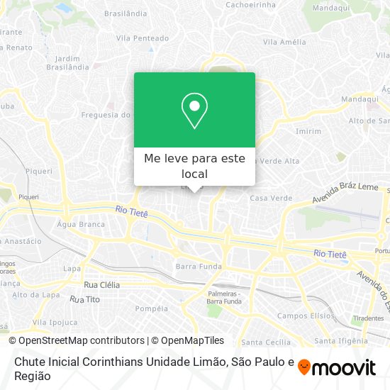 Chute Inicial Corinthians Unidade Limão mapa