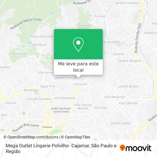 Mega Outlet Lingerie Polvilho- Cajamar mapa