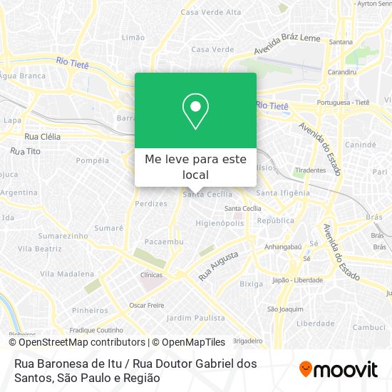 Rua Baronesa de Itu / Rua Doutor Gabriel dos Santos mapa