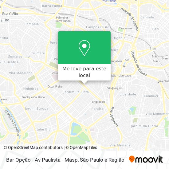 Bar Opção - Av Paulista - Masp mapa