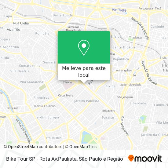 Bike Tour SP - Rota Av.Paulista mapa