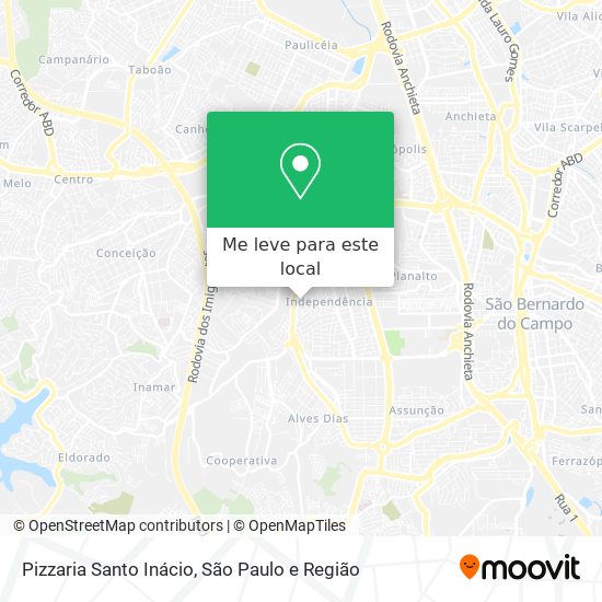 Pizzaria Santo Inácio mapa