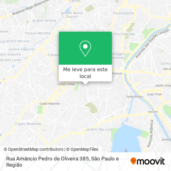 Rua Amâncio Pedro de Oliveira 385 mapa