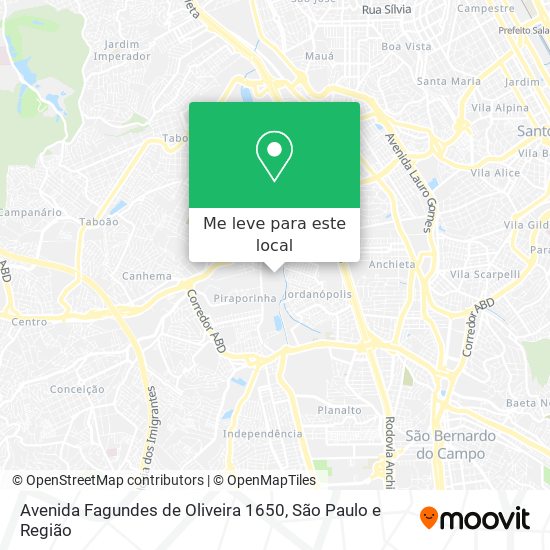 Avenida Fagundes de Oliveira 1650 mapa