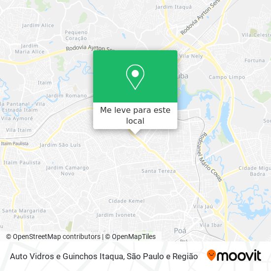 Auto Vidros e Guinchos Itaqua mapa