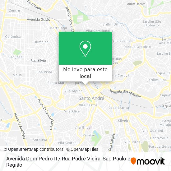 Avenida Dom Pedro II / Rua Padre Vieira mapa