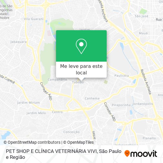 PET SHOP E CLÍNICA VETERINÁRIA VIVI mapa