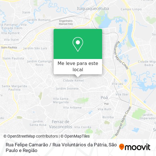 Rua Felipe Camarão / Rua Voluntários da Pátria mapa