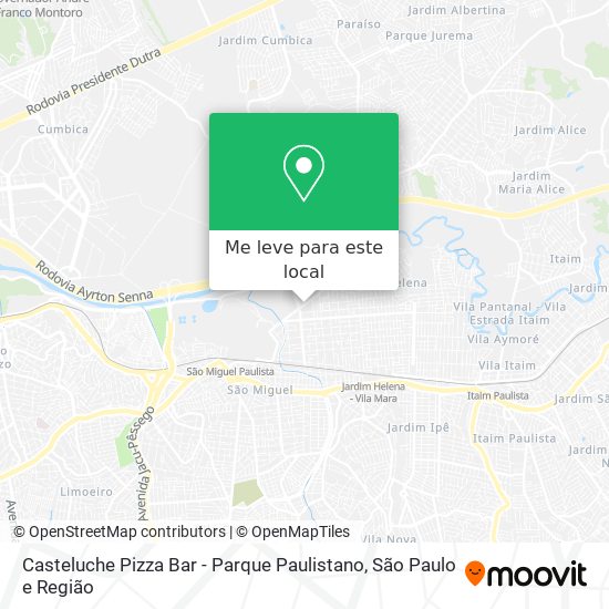 Casteluche Pizza Bar - Parque Paulistano mapa