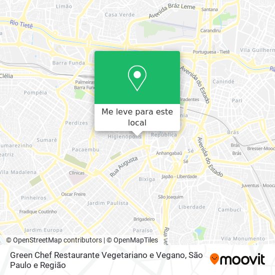 Green Chef Restaurante Vegetariano e Vegano mapa