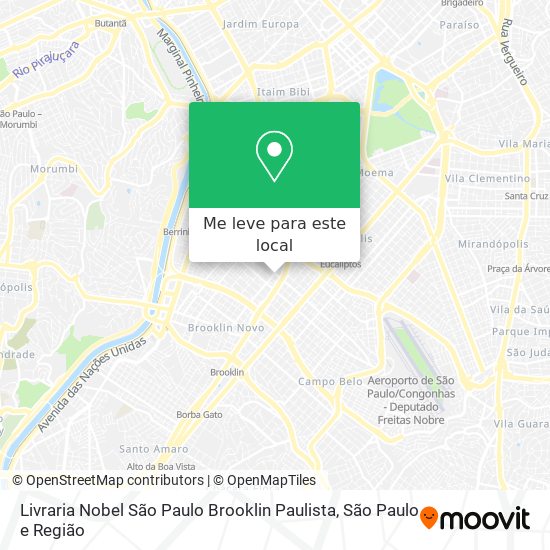 Livraria Nobel São Paulo Brooklin Paulista mapa