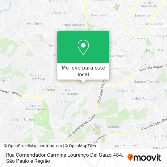 Rua Comendador Carminé Lourenço Del Gaizo 484 mapa