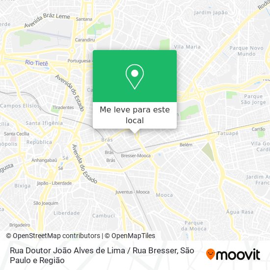 Rua Doutor João Alves de Lima / Rua Bresser mapa