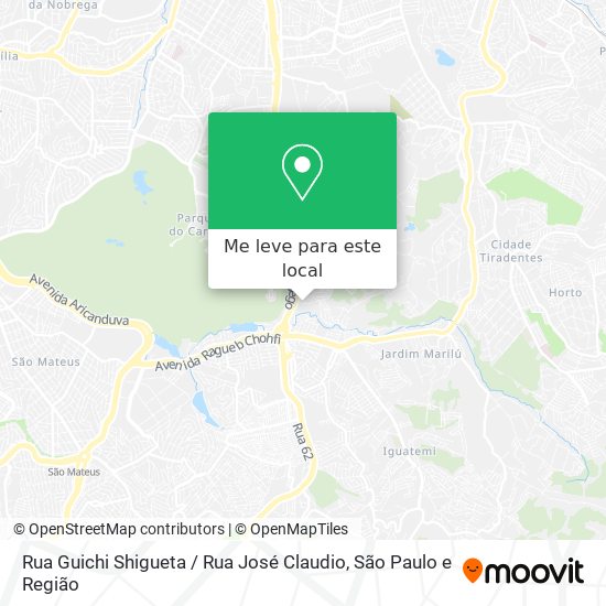 Rua Guichi Shigueta / Rua José Claudio mapa