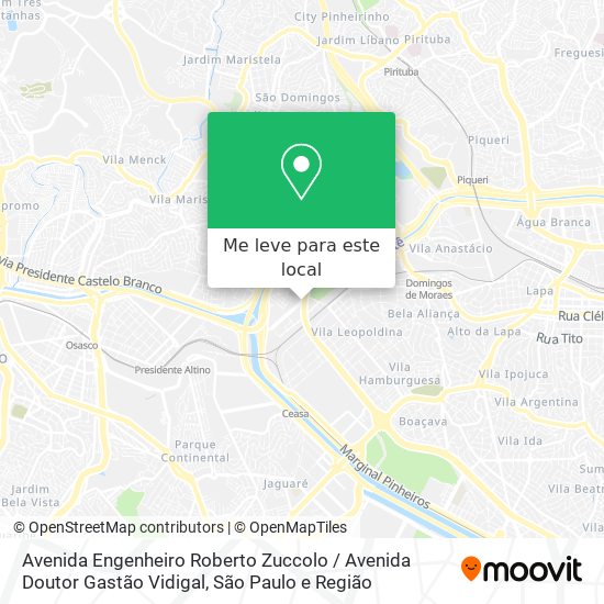 Avenida Engenheiro Roberto Zuccolo / Avenida Doutor Gastão Vidigal mapa