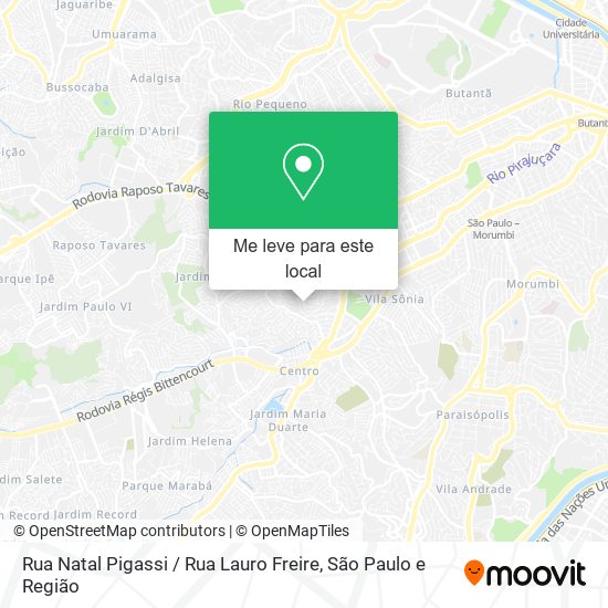 Rua Natal Pigassi / Rua Lauro Freire mapa