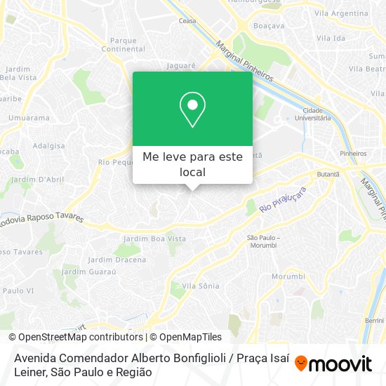 Avenida Comendador Alberto Bonfiglioli / Praça Isaí Leiner mapa