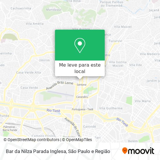 Bar da Nilza Parada Inglesa mapa