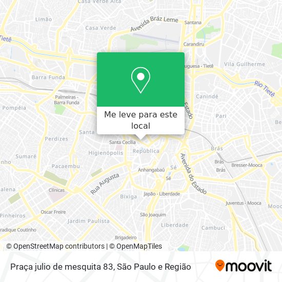 Praça julio de mesquita 83 mapa