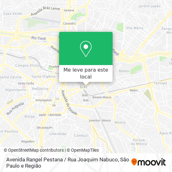 Avenida Rangel Pestana / Rua Joaquim Nabuco mapa