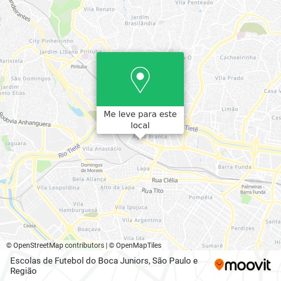 Escolas de Futebol do Boca Juniors mapa