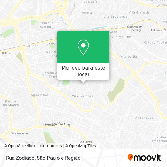 Rua Zodíaco mapa