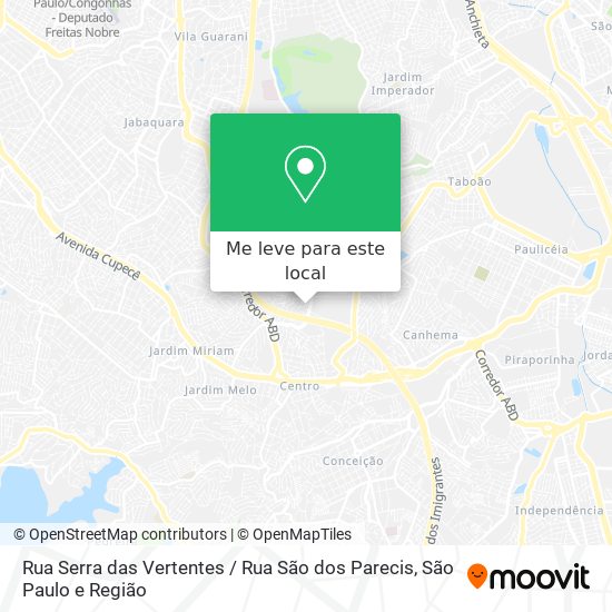 Rua Serra das Vertentes / Rua São dos Parecis mapa