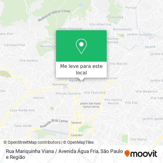 Rua Mariquinha Viana / Avenida Água Fria mapa