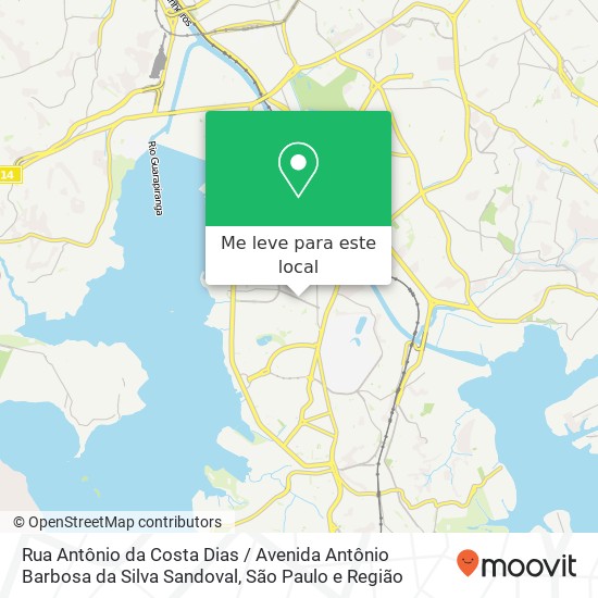 Rua Antônio da Costa Dias / Avenida Antônio Barbosa da Silva Sandoval mapa