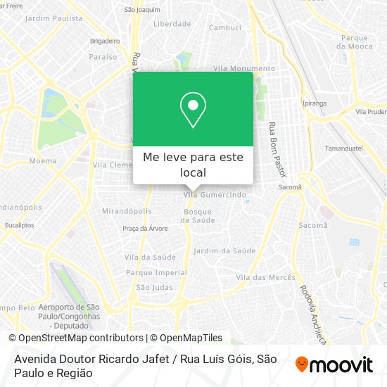 Avenida Doutor Ricardo Jafet / Rua Luís Góis mapa