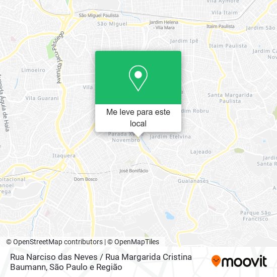 Rua Narciso das Neves / Rua Margarida Cristina Baumann mapa