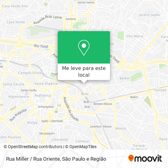 Rua Miller / Rua Oriente mapa